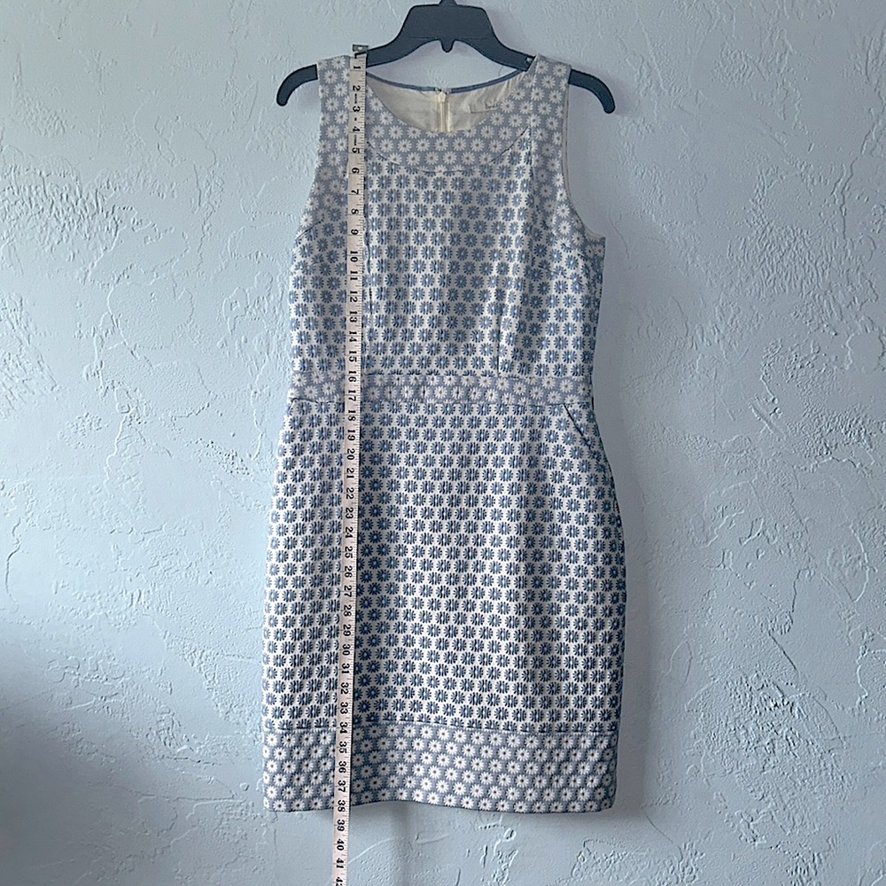 Boden Patricia Shift Dress Powder Blue Retro Floral Print Sz 8